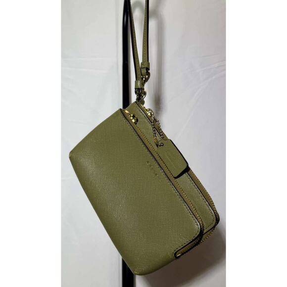 Coach Handbags - Coach Double Zip Crossbody Olive Green Saffiano Leather – Small